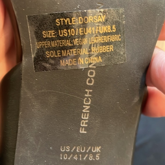 French Connection Women’s Pointy D’orsey Heels Size 10 Black Leather Cocktail - Picture 13 of 15